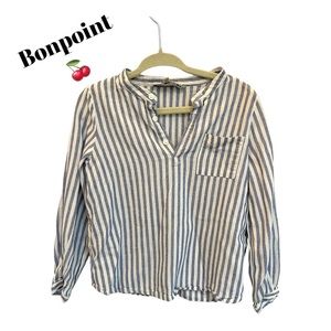 Striped Bonpoint Blouse linen Unisex